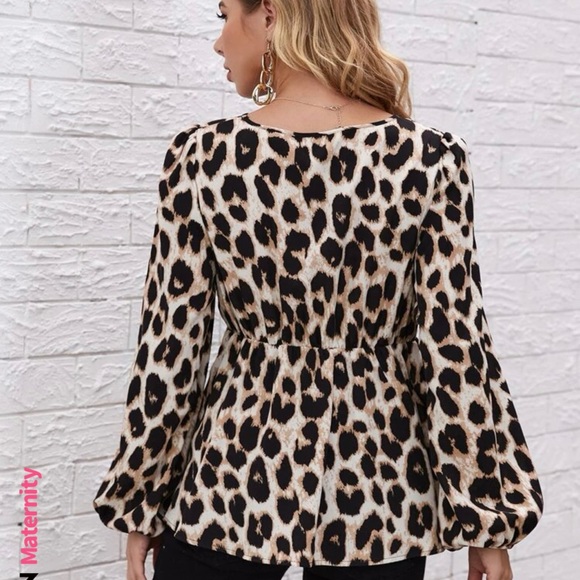 Maternity leopard print blouse - Picture 2 of 9